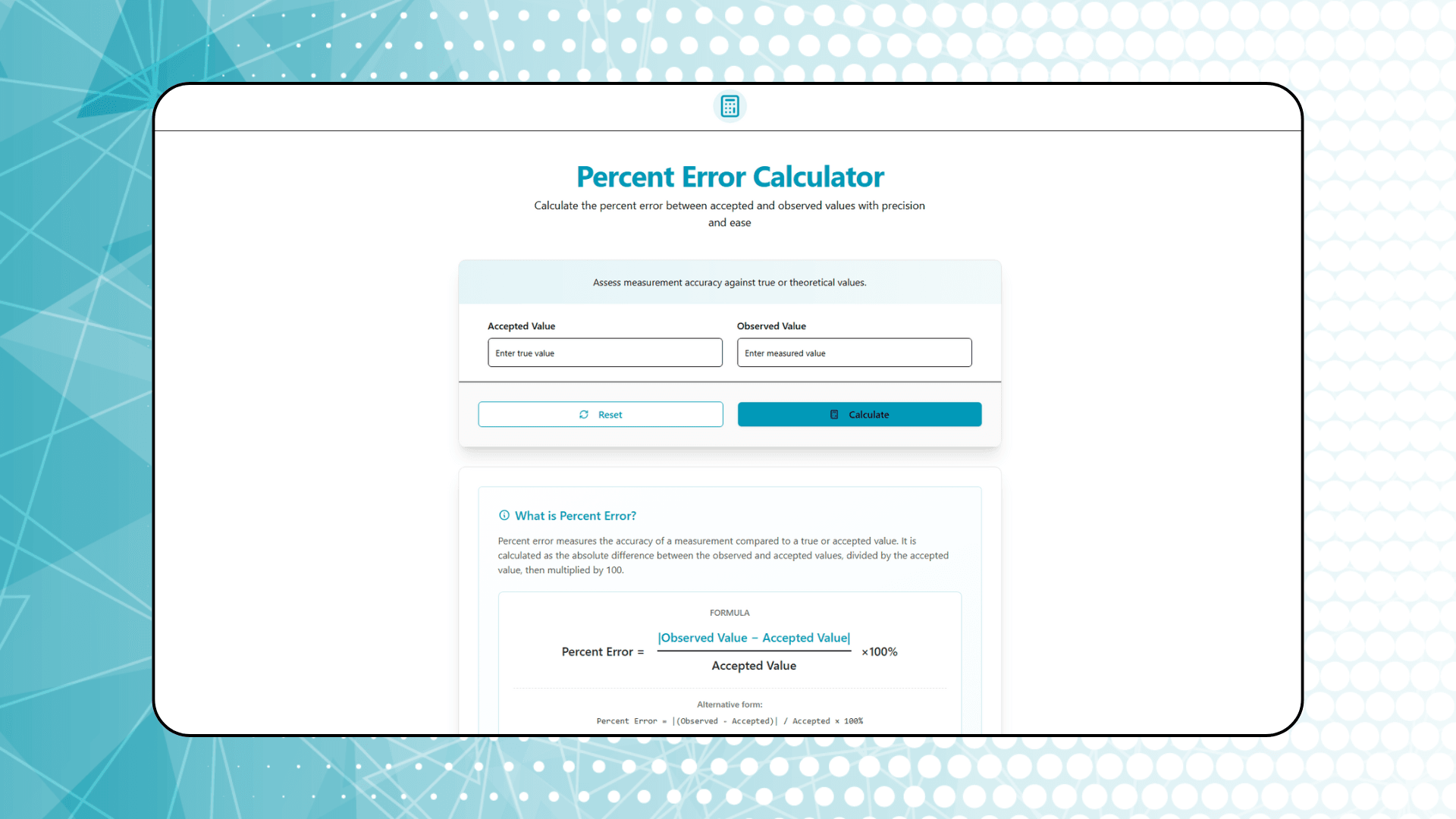 Percent Error Calculator